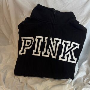 PINK Victoria's Secret Black Half-Zip Pullover